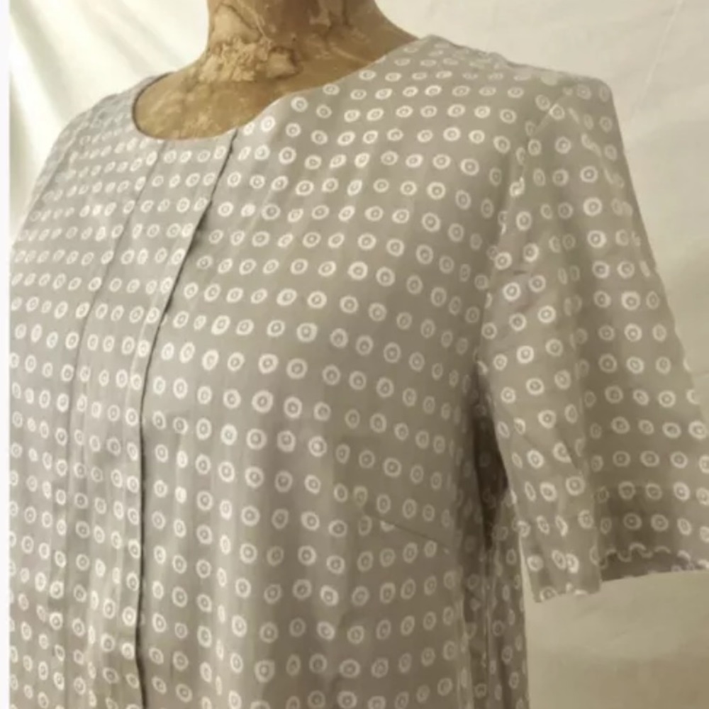 *SOLD* Marimekko Kora 042260 Beige Cotton Blend Short Sleeves Dress Size 34 - Picture 3 of 9